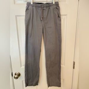 Boys Wonder Nation Elastic Waist Gray Twill Pants; Size XL (14-16)